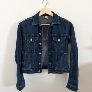 H&M &Denim Dark Wash Fitted Denim Jacket US 4
